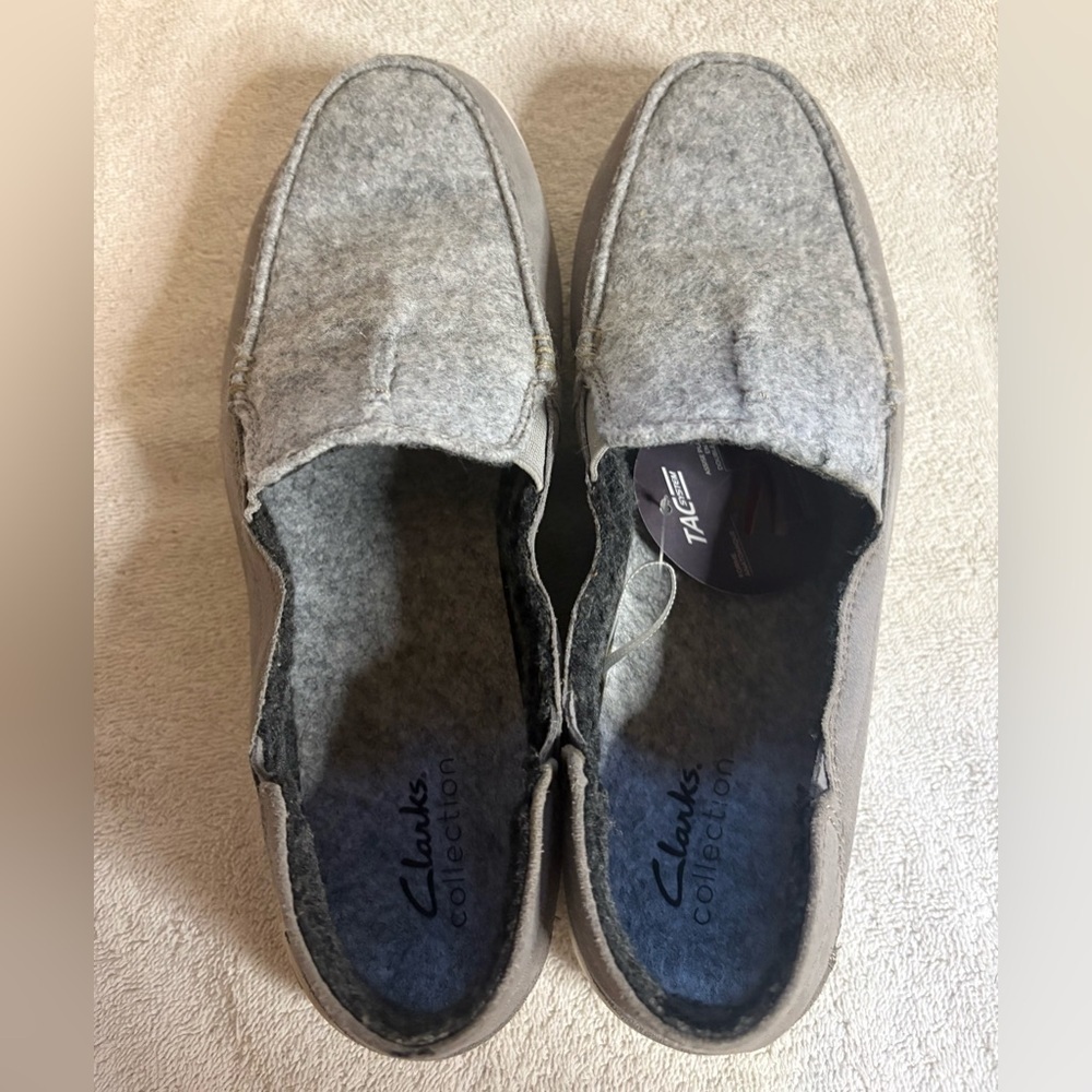 Clarks Men's Gorwin Step Sneaker Loafers Sz 9M Gray Suede Casual City